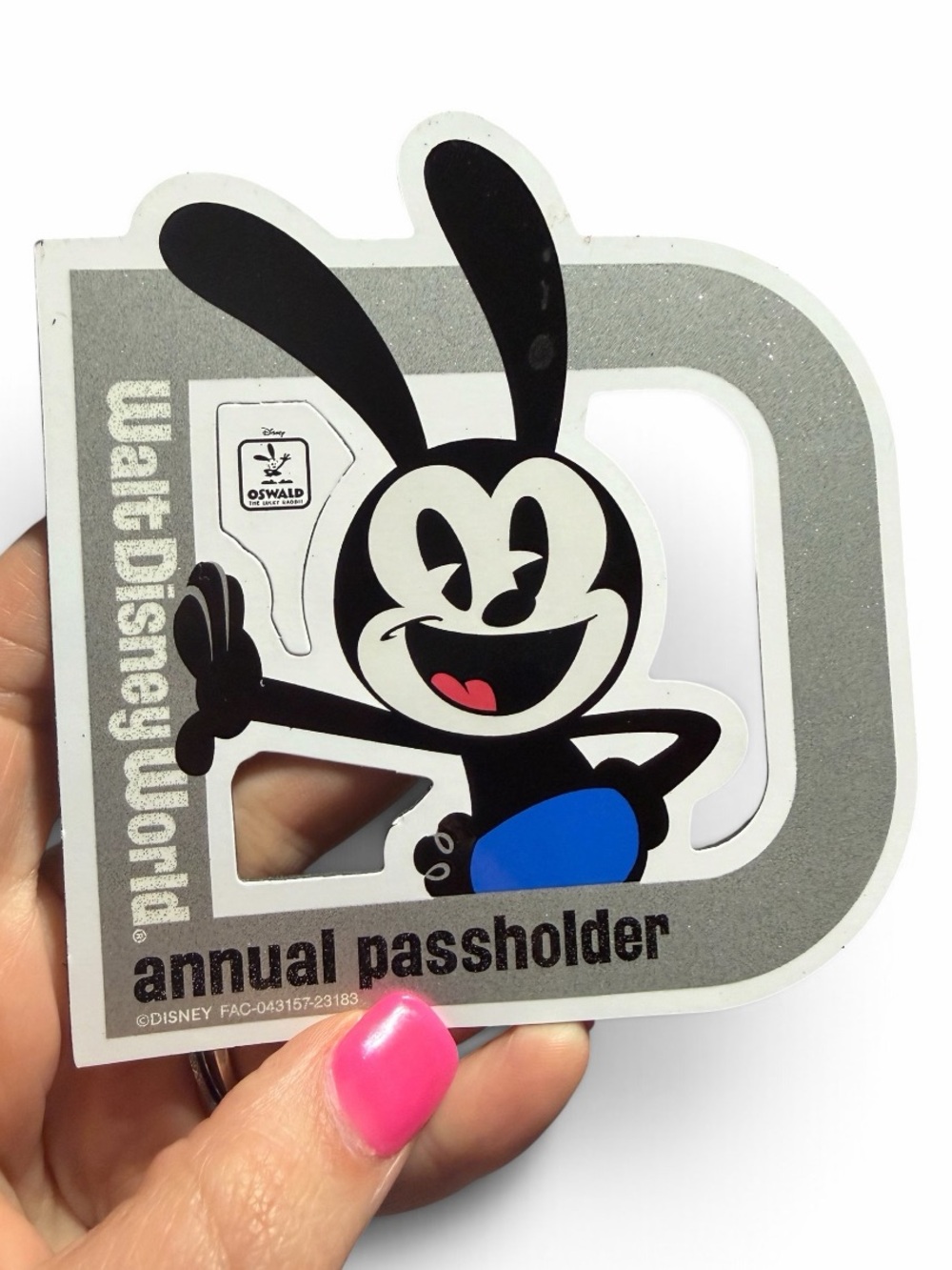 Disney Oswald Annual Passholder Magnet in Silver, Black, Blue